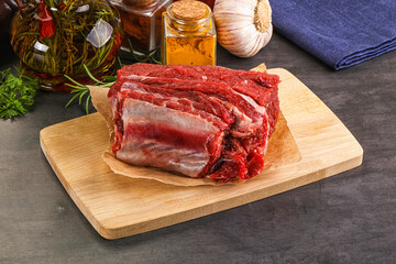 Raw beef ribs for cooking