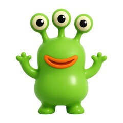 Fototapeta premium PNG Friendly green alien cartoon