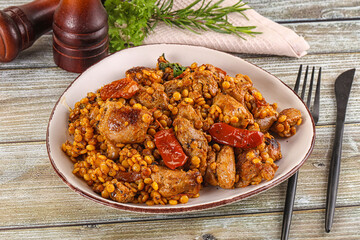 Rasted chicken meat with ptitim