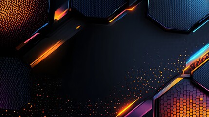 Abstract geometric background with vibrant colors and hexagon shapes