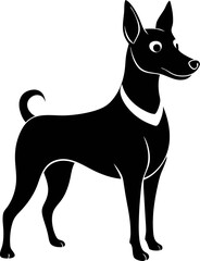  Toy Fox Terrier silhouette vector black , white background