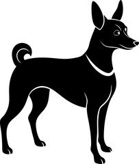  Toy Fox Terrier silhouette vector black , white background