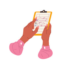 Vector page with reminder or planning. Handwritten todo list or schedule layout. Planner or reminder for school or office. Management, organization, plan making. Journal, memo, productivity notebook.