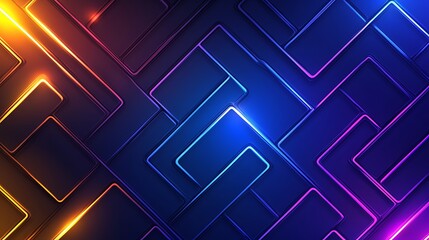 Abstract geometric background with vibrant neon lines