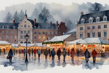 Winter holiday market promenade