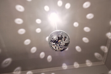 Mirror Disco ball lamp, Party, style and interior decor concept