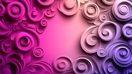 Abstract floral design with 3D swirls