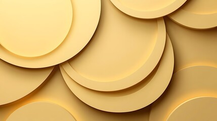 Abstract geometric circles in a pale yellow