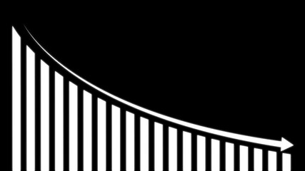 Graph Going down animation .Animated of down business graph icon .business or finance concept icon. Financial business Loss down graph chart. business loss concept. - Powered by Adobe