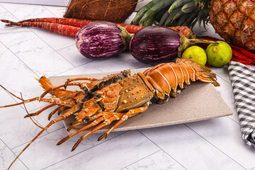 Luxury expensive boiled spiny lobster