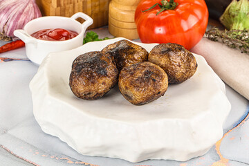 Baked potato barbecue with skin