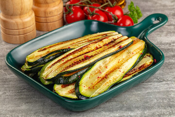 Grilled young zucchini for snack