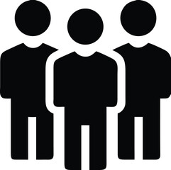 Three person silhouette icon