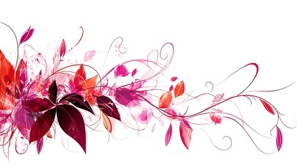 Abstract floral design with flowing lines and vibrant colors