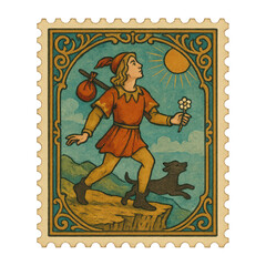 Obraz premium PNG Vintage tarot card illustration