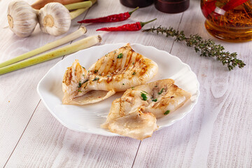 Fresh grilled calamari with herbs