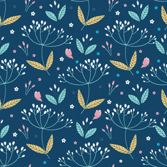 Pattern Seamless with butterfly and the plant. Background for cloth, covers and postcards.