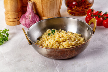 Boiled ptitim grain wheat pasta
