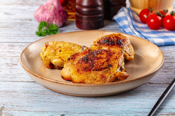 Roasted chicken thighs with spices
