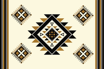 Navajo tribal vector pattern. Native American ornament. Ethnic South Western decor style. Boho geometric ornament.Ikat floral paisley embroidery blanket, rug. Woven carpet