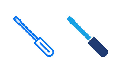 Obraz premium Screwdriver icon vector illustration. tools sign and symbol