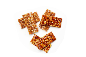 Peanut bars with sweet caramel
