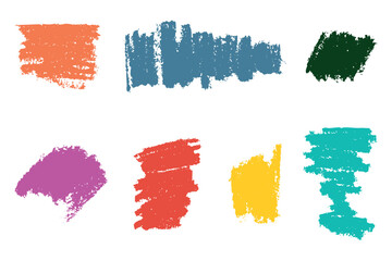 Hand drawn wax crayons brush strokes, paint texture background, highlight shapes, kid drawing doodle scribbles