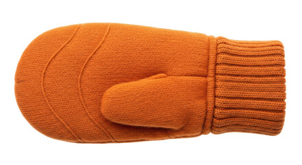 Isolated Orange Knitted Mitten