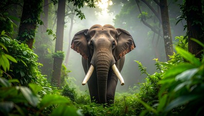 Giant Tusker in Dense Jungle
