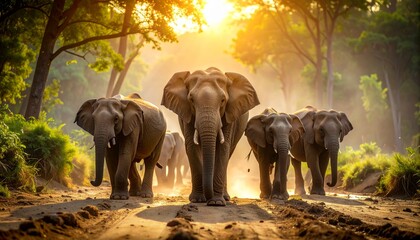 Elephant Family at Salt Lick