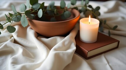 spa still life with candles