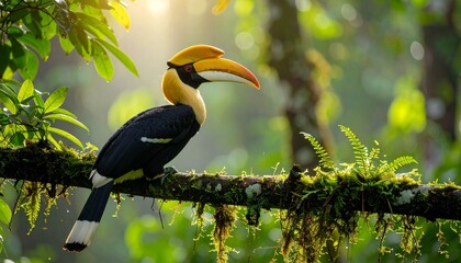 Great Hornbill in Rainforest