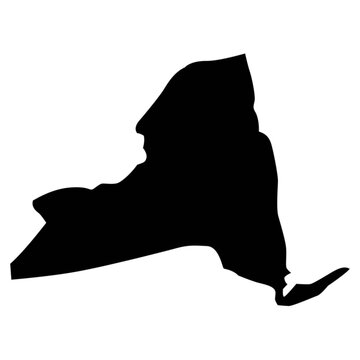 New York State Map Silhouette &ndash; Bold Black Outline of the Empire State for Cricut, Sublimation, Stickers & Digital Crafts