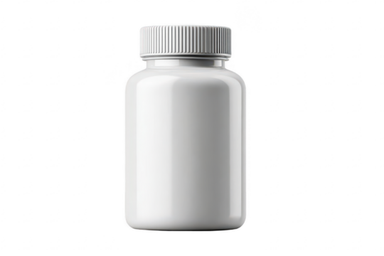 Blank white plastic pill bottle 