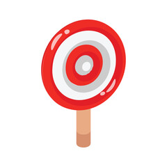 A cute 2d style icon of swirl lollipop