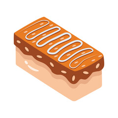 A golden 2d style icon of classic pastry