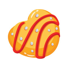 A romantic 2d style icon of heart chocolate
