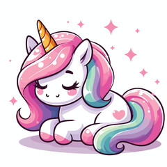 vector image of cute unicorn