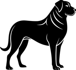 Spanish Mastiff silhouette  vector black , white background 