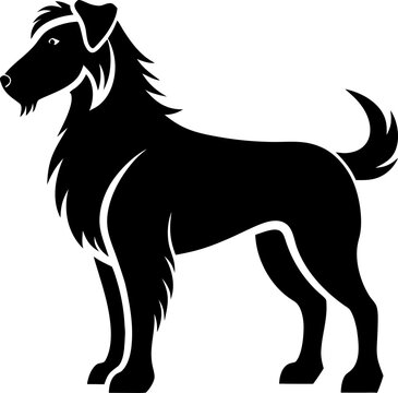Stabyhoun silhouette vector black , white background  