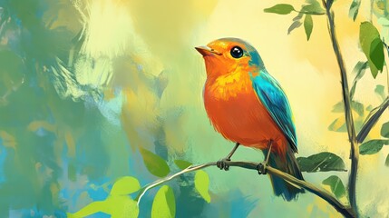Fototapeta premium How-to-draw guide for children, focusing on animals and nature, bright and vibrant illustrations