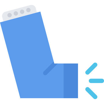 blue inhaler icon, medical treatment clip art preview
