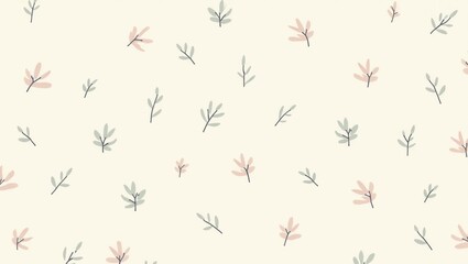 Seamless floral and insect pattern with flowers leaves and bugs design