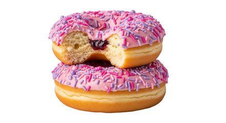 Isolated Stacked Pink Donuts