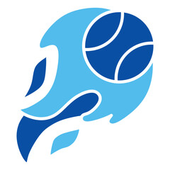 Tennis Ball Icons In Blue Style, Vector Illustration