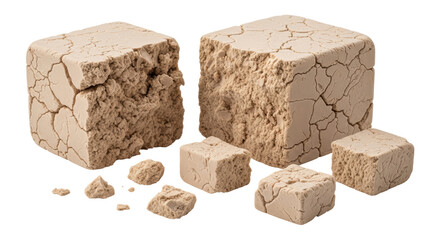 Isolated Kinetic Sand Cubes