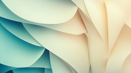 Abstract layered paper folds, pastel colors