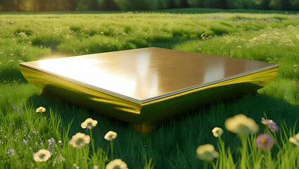 open book on grass