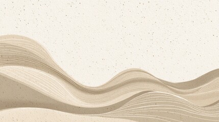 Beige wave abstract art with speckled background