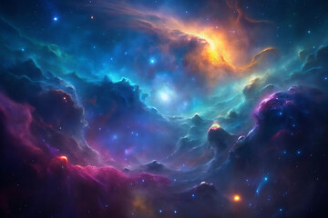 Naklejka premium Vibrant Sunset Over Serene Mountains and Reflective Lake